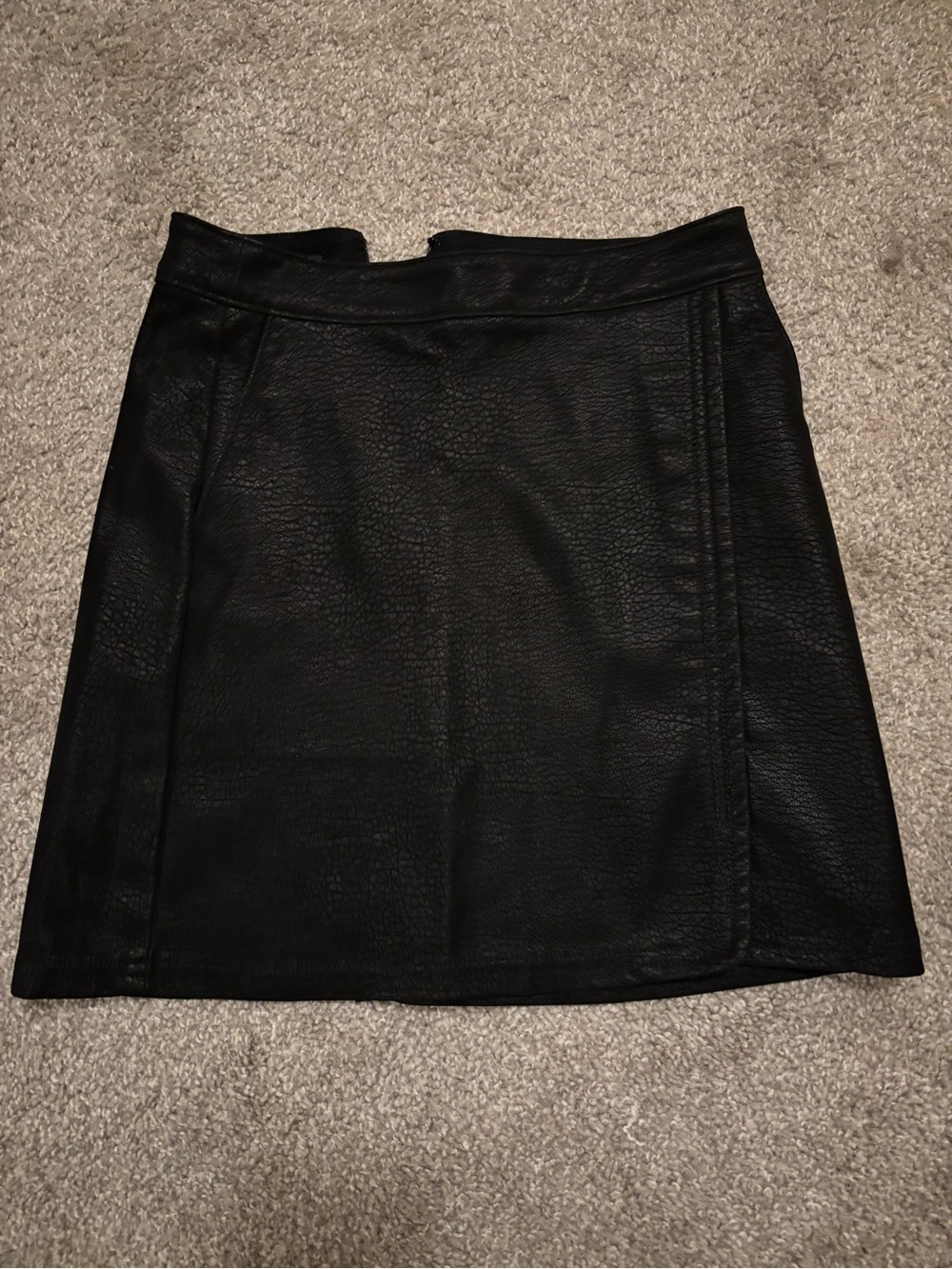 Express Black Faux Leather Snakeskin Mini Skirt